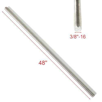 Stainless Steel Fully Threaded Rod, 3/8" -16 Thread Size, 48" Length, Right Hand Threads, 4 Pieces