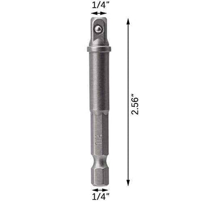 OIIKI 6 Pack 1/4 inch Square Socket Adapter Bit Set, Impact Driver Power Bits for Automotive DIY-1/4 Hex Shank