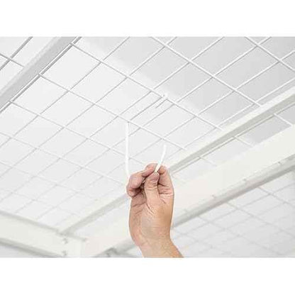 Overhead Rack Hooks for Hanging from Ceiling Rack and Wall Shelving Deck, Heavy Duty Bike Hooks - White (Set of 4)