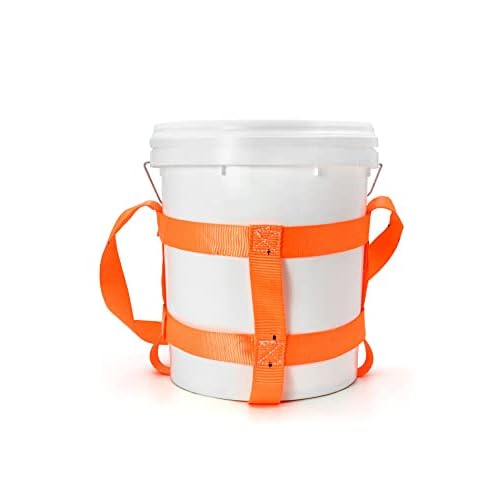 QWORK Bucket Sling for 5 Gallon Bucket, 2 Pack Drum Handling Sling with Belly Bands, 200Lbs Load Capacity