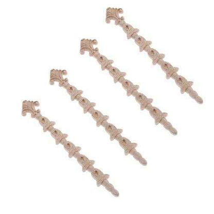 MUXSAM Long Wood Carved Frame Decals, 4-Pack Furniture Decorative Onlays Appliques Set for Wall Door Mirror Cabinet Dresser Cupboard Headboard Wardrobe Closet Decor, 22x3.5cm/8.66"x1.38"
