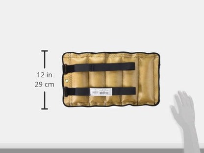 Sammons Preston Cuff Weight, 15 lb, Gold, 2 Velcro Strap & D-Ring Closure, Grommet for Easy Hanging, Lead Free Steel Ankle & Wrist Weights, For Strength Building & Injury Rehab, Sold Individually