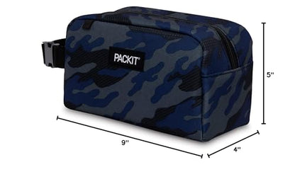 PackIt® Freezable Snack Box, Checked Out, Built with ECOFREEZE Technology, Collapsible, Reusable, Zip Closure with Buckle Handle, Designed For Work Snacks, Fresh Snacks On the Go, Adults, and All Ages