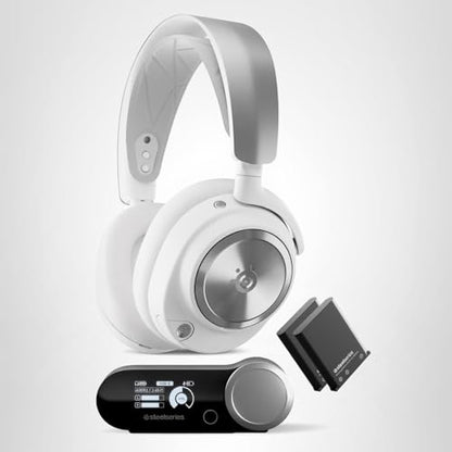 SteelSeries Arctis Nova Pro Wireless Multi-System Gaming Headset - Neodymium Magnetic Drivers - Active Noise Cancellation - Infinity Power System - Gen 2 Mic - PS5, PS4, PC, Switch, Mobile - White