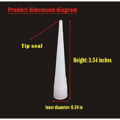 Caulking Nozzle for Caulk Gun, Reusable Silicone Caulk Nozzle Applicator Durable Epoxy Piston Caulk Nozzle (White-16 pieces)