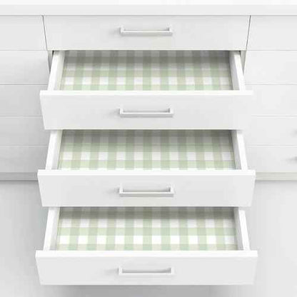 Cohoo Home Green Plaid Peel and Stick Wallpaper Boho Plaid Contact Paper for Cabinet Green Checkered Geinham Contact Paper Self Adhesive Removable Wallpaper Bathroom Nursery Waterproof 17.3inW 78.7inL