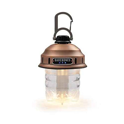 Barebones Beacon Hanging Light ? Copper, Rechargeable LED Camping Lantern with Adjustable Brightness ? Weatherproof Vintage-Style Hanging Lantern for Outdoor Adventures and Year-Round Use