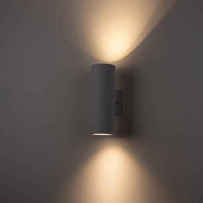 mirrea Modern Outdoor Porch Light Patio Light in 2 Lights with Aluminum Cylinder and Tempered Glass Cover Waterproof Wall Sconce 2 Pack (Matte White)