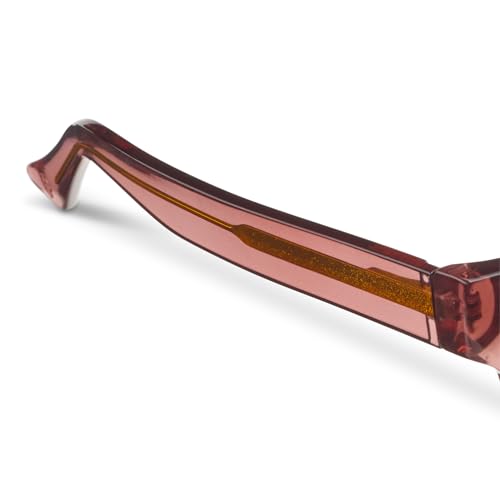 Peepers by PeeperSpecs Women's Spotlight Blue Light Blocking Reading Glasses and No Correction Eyewear Square, Rose, 1.25