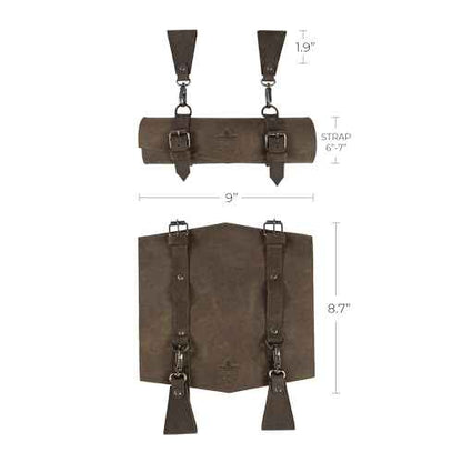 La Antigua, Rustic Map Holder with Double Belt Loops, Heavy-Duty, Multitool Organizer, Full Grain Leather, Handmade, Bourbon Brown
