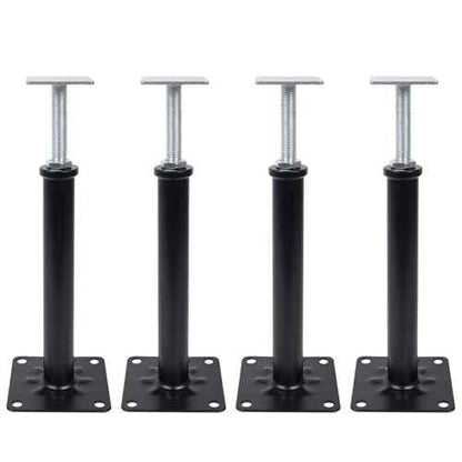 4 Pack Adjustable House Floor Jacks ? 16"-20" Heavy Duty House Jacks for Leveling, Steel Support Posts for Beams, Decks, Crawl Spaces, Basements-Black
