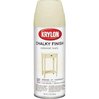 Krylon SW4108 Colonial Ivory, Spray Paint, Chalky Finish, 12 Oz, 12 Ounce (Pack of 1)
