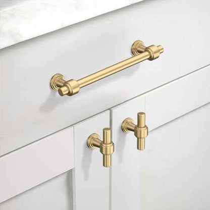 Asidrama 10 Pack 5 Inch(128mm) Champagne Bronze Cabinet pulls Kitchen Cabinet Handles, Cabinet Pulls Kitchen Cabinet Hardware for Cupboard Drawer Pulls