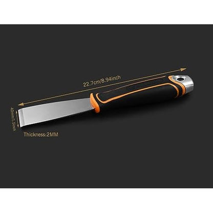 ROLLINGDOG 1.5 Inch Stiff Putty Knife - Stainless Steel Chisel Paint Scraper Tool for Wallpaper Stripping