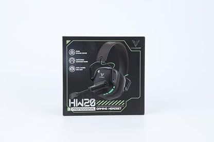 Vakedy Wireless Gaming Headset for PC, PS5, PS4, Mac, Switch, 2.4GHz USB Dongle Headphones with Mic, Bluetooth 5.4, 50mm Driver, Stereo Sound, Cool Lighting, 50H Battery-Black/Green