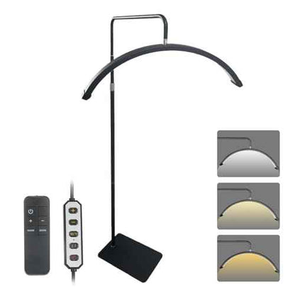 NATURALRISE LED Floor Lamp£¬Half Moon Lash Light for Eyelash Extensions, Nail Art & Tattoos | 3 Color Temperatures, 10-100% Dimming, Height Adjustable Reading Lamp for Bedroom, Office, Makeup Studio