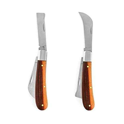 QWORK Grafting Gardening Knife, Flexible Grafting Kit, Double-Blade Garden Knife for Budding Pruning, with 2 Plants Repair Tapes for Floral Fruit Tree