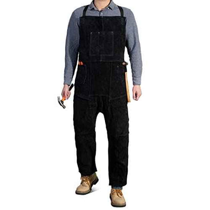 Leather Welding Apron Split Leg for Men and Women,Heavy Duty Cowhide Leather Welding Pants-Forging Apron