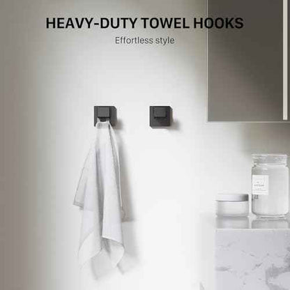 10-Piece 23.6 Inch Matte Black Bathroom Accessories Set, Bathroom Hardware Set, SUS304 Stainless Steel Bath Towel Bar Set, Toilet Paper Holder with Shelf, Towel Hooks, Towel Rings Wall Mounted
