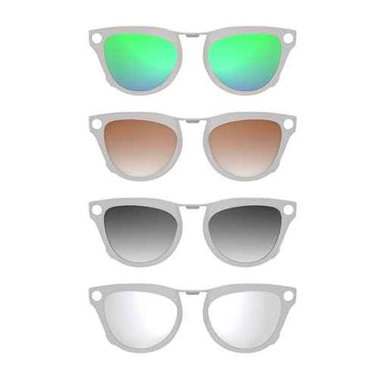 4Pcs Polarized Clip-on for Ray-Ban Meta Skyler & Gen 2 (RW4010/RW4014 52-20), Grey Frame Discoloration Clips for RayBan Skyler Protect Your Eyes, Cool and Fashion (Silver, Grey, Brown, Green)