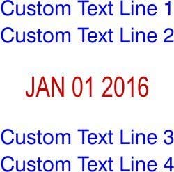 Trodat 5460 Heavy Duty Dater, Month Day Year Format , with Interchangeable Premade Die Plates Red Date and Blue Text - Plate Size 1-5/16”H x 2-1/4”W