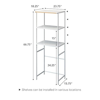 Yamazaki Home Kitchen Appliance 3 tier Storage Rack-Standing Organizer Shelves, One Size, Black