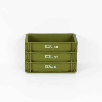 KBDcraft Stackable Storage Bin - Heavy-Duty Plastic Organizer Box and Tray with Straight Walls, small plastic bin totes for storage, 12"x8"x3", 0.5Gal, Green, 3 Pack
