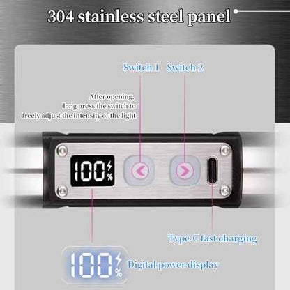 6LED Jade Recognition Flashlight, Outdoor Gemstone Mineral Detection Light with Charged Quantity Display, White Light, Yellow Light, Red Light, Blue Light, 395UV and 365UV UV Pens.