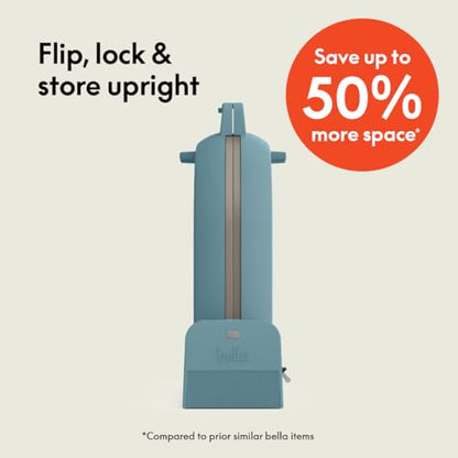 bella Flip-n-Store Waffle Maker with EverGood™ Ceramic Nonstick Coating, Fits-anywhere™ Kitchenware, Power Indicator Light, Cool Touch Handle & Cord Wrap, 7” Wide & 1" Deep Plates, 1000 Watt, Oatmilk