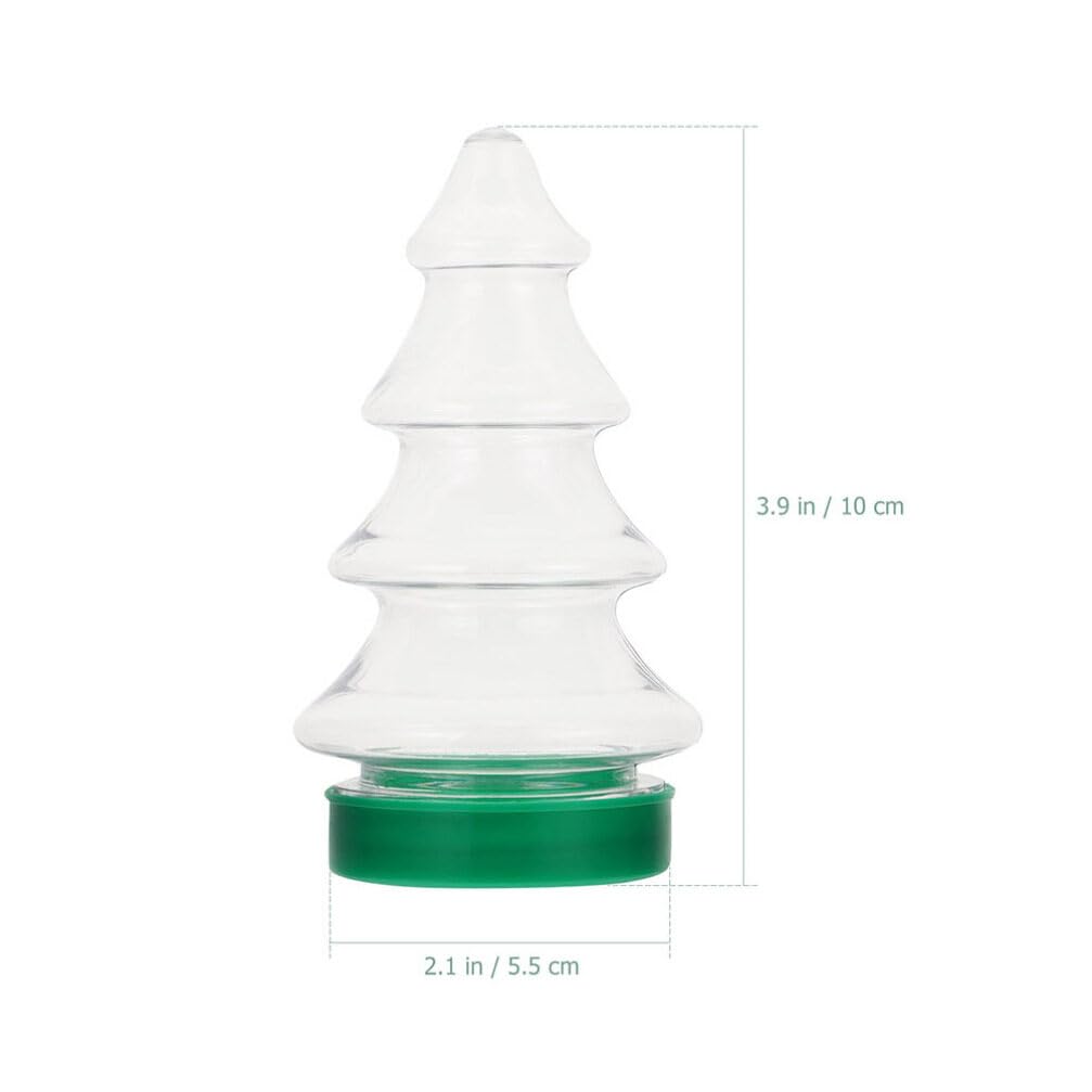 ABOOFAN 6pcs Christmas Tree Shaped Candy Boxes Clear Plastic Container Fillable Ornament Xmas Cookie Jars With Lid Biscuits Sweets Jars