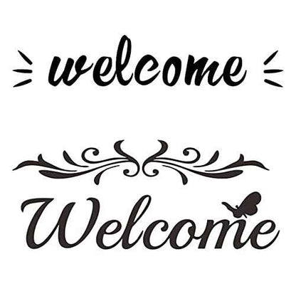 2 Sheets Welcome Sign Stickers - Peel & Stick Vinyl Decals for Front Door, Welcome Letters, Entryway, Office, Bedroom & House Doors