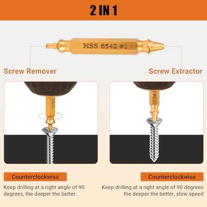 10 PCS Damaged Screw Extractor Set, Screw Extractor Remover Kit for Stripped Screws & Drill Bit Tools, Cool Stuff Gadgets for Men Dad Boyfriend Father Husband, Mens Gifts