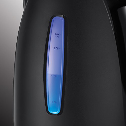 Russell Hobbs Textures+ Kettle [1.7 L, 2400 W, Blue LED Lighting] (Quick Boil Function, Removable Limescale Filter, Illuminated Water Level Indicator, Automatic Lid Opening) Tea Maker 22591-70