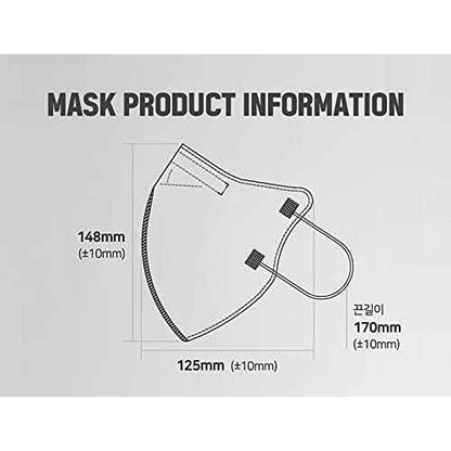 Good Manner Premium Protective Mask 5EA, Large, White/Black/Grey/Pink/Beige, Made in Korea (Grey)