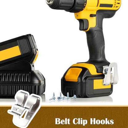 Replacement Belt Clip Hooks Stainless Steel Driver Belt Clip Drill Hook Tool with Screws Power Tool Parts(8 Pieces)
