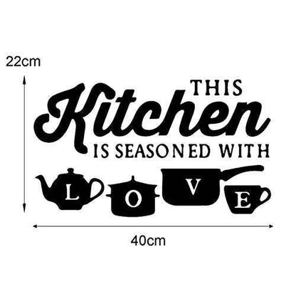 Kitchen Art Font Decorative Wall Stickers PVC Material Decals for Kitchen Wall Glass Appliances Furniture Decorations Black