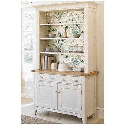 HAOKHOME Peel and Stick Wallpaper Boho Green/White Eucalyptus Leaf Floral Wall Mural Home Nursery Decor Renter Friendly Wallpaper 17.3in x 78.7in