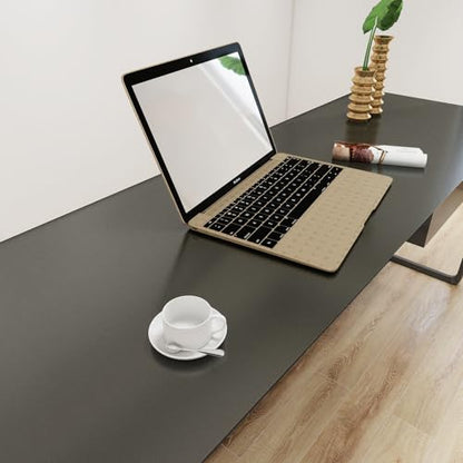 Yun-aeon Thick Metallic Dark Gray Peel and Stick Wallpaper 15.7"x 118.1" Matte Fridge Contact Paper for Countertops Vinyl Self Adhesive Removable Modern Wall Paper for Kitchen