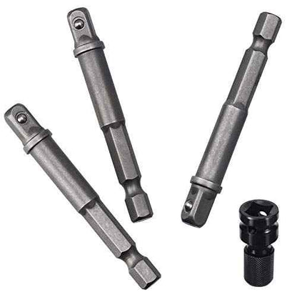 OIIKI 6 Pack 1/4 inch Square Socket Adapter Bit Set, Impact Driver Power Bits for Automotive DIY-1/4 Hex Shank