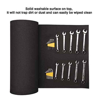 CASOMAN Professional Tool Box Liner, Drawer Liner, Shelf Liner, 18 inch(Wide) x 24 feet (Long), Non-Slip, Black