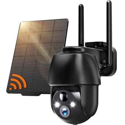 Solareye Solar Security Camera Wireless Outdoor, 2K 360¡ÆWiFi Camera with Color Night Vision, PIR Motion Detection, 2-Way Talk, IP66 Waterproof