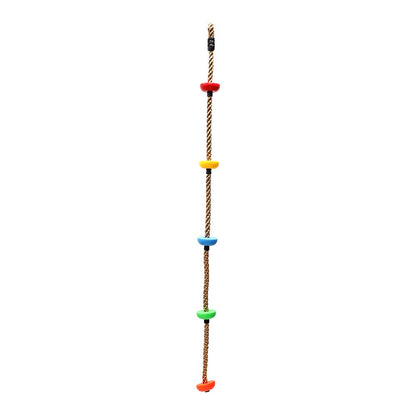 Rainbow Craft Colorful Climbing Rope - 6.5ft with 5 Knotted Foot - Kids Ninja Rope for Ninja Warrior Slackline Obstacle Course Accessories Kids Swing Set Backyard Play