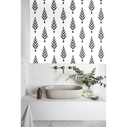 Blooming Wall Neutral Peel and Stick Wallpaper Little Trees Sapling Geometry Self-Adhesive Prepasted Wall Paper Wall Decor (17.7¡°x118¡±)
