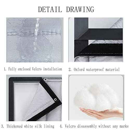 Insulated Door Curtain,Soundproof Door Cover,Thermal Blanket for Winter,Noise Reduction Waterproof Warm.for Living Room Patio, Oxford Fabric (W35.43*H82.68 in/90 * 210cm)