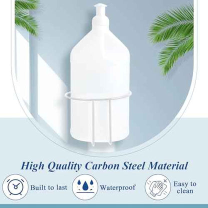 Hicarer 2 Pcs One Gallon Jug Storage Rack Wall Mounted Heavy Duty Steel Wall Rack for 1 Gallon Bottle Round Water Jug Holder with Hardware Hand Sanitizer 6-3/4" W x 5" H x 6-1/2" D (White)