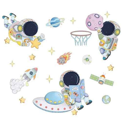 Space Decor Astronaut Wall Stickers Murals & Decals Space Theme Bedroom Classroom Playroom Sticker Outer Spaces Room Decor Spaces Wallpaper Planet Wall Decals for Boys Girls Room