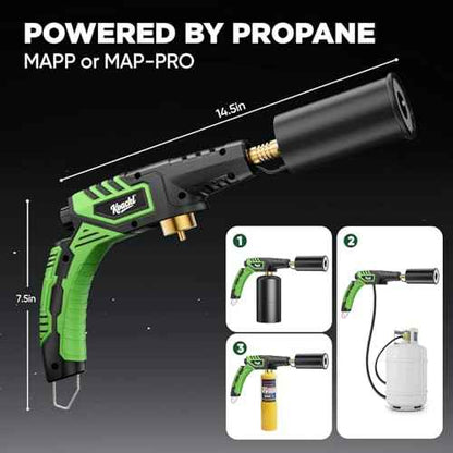 2 PCS Powerful Propane Torch Head, Campfire Starter, Charcoal Lighter, Welding Torch Head for Searing Steak, Soldering, Brazing, Stripping Paint(Tank Not Included)