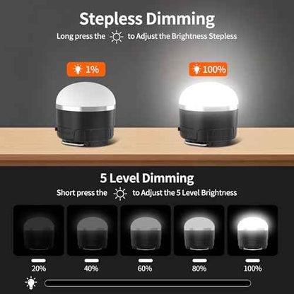 LED Camping Lantern Rechargeable, 1000LM Portable Tent Light with 12 RGB Lighting Modes, Power Bank, Waterproof, Mini Flashlight with Magnetic Base for Emergency, Power Outages, Hiking, Home