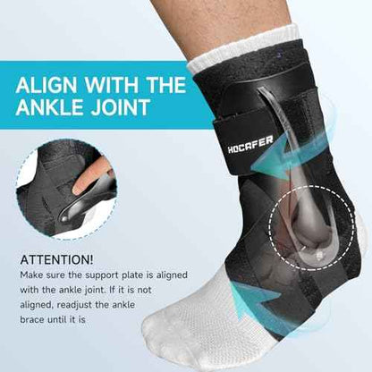 Right Ankle Brace for Women & Men - Ankle Support Sprained Ankle Brace for Achilles,Tendon,Sprain,Injury Recovery,Ankle Support Brace for Running, Basketball, Football (Black,M,Right)