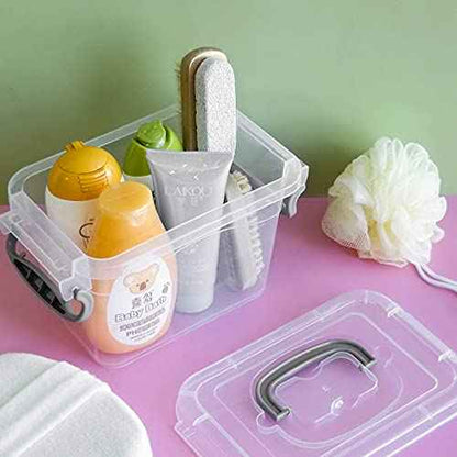 1.5 L Clear Mini Storae Box, 6-Pack Tiny Plastic Storage Latch Box